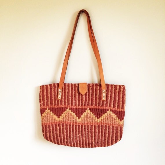 Vintage straw market bag by threelittlewaves on Etsy