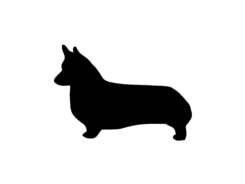 Corgi Dog Silhouette Custom Die Cut Vinyl Decal Sticker