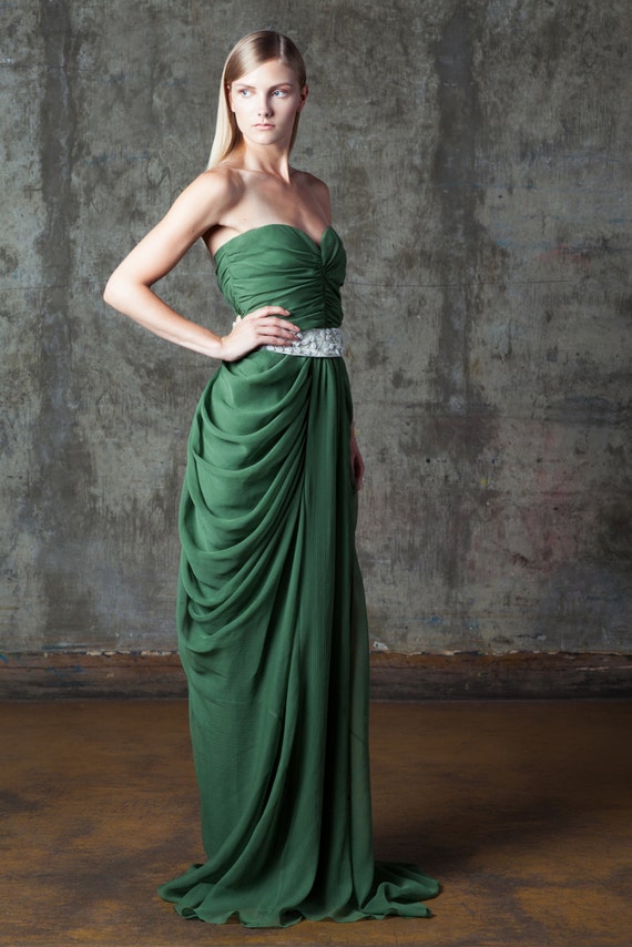 Items similar to Green Wedding Dress on Etsy