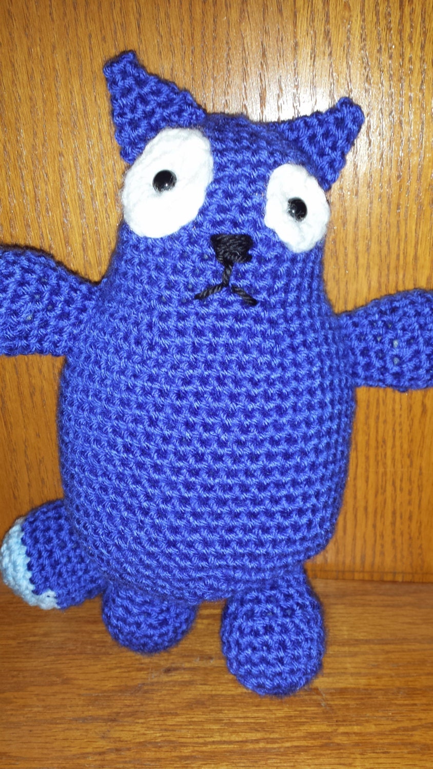 Peg Cat Plush Cat toy stuffed animal soft crochet blue