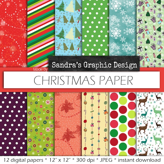Christmas digital paper: CHRISTMAS PAPER by SandraGraphicDesign