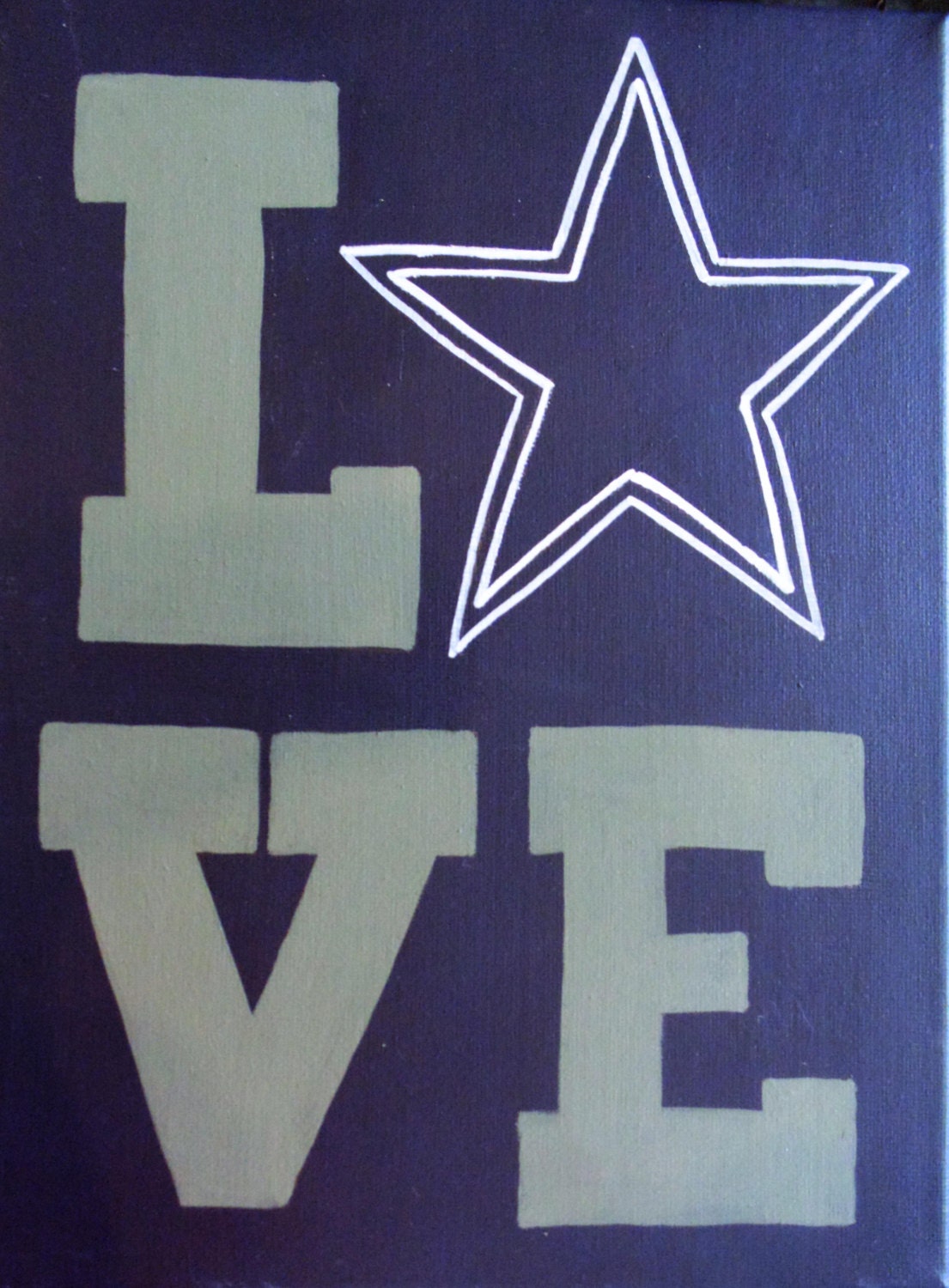 Dallas Cowboys 9x12 LOVE Canvas Painting