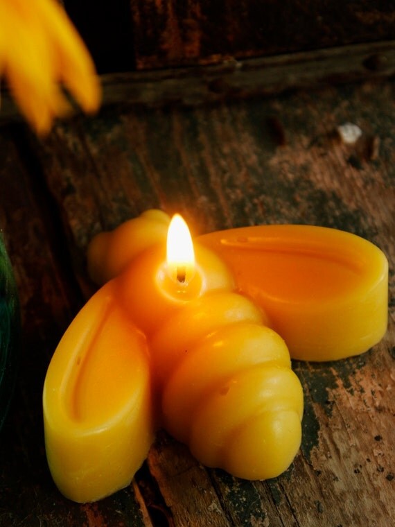 Beeswax Honey Bee Candle Honeybee Candle Bumble Bee Candle