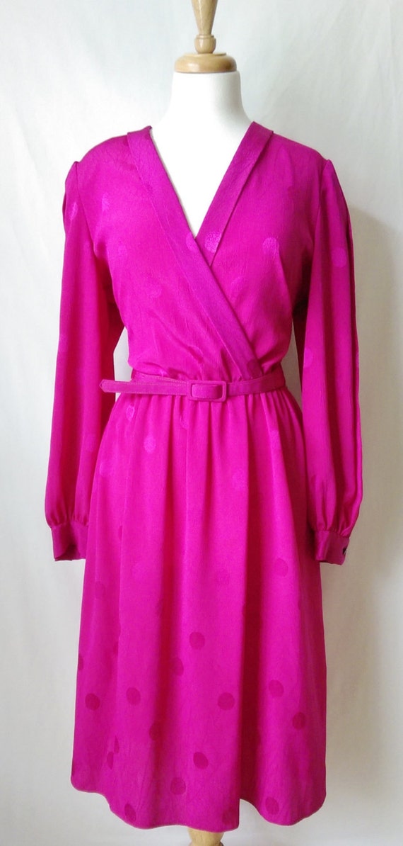 Vintage Hot Pink Dress with Polka dots