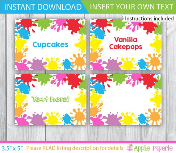 Art Party Food Labels / Art Party Food Labels / Art Party Art Party Food Labels / Art Party Food Labels / Art Party