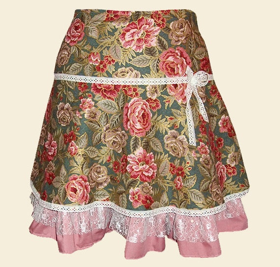 Handmade Roses and Lace Layer Skirt