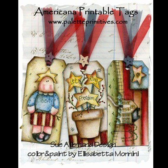Americana Printable Tags Hang Tags Art Printables Liberty