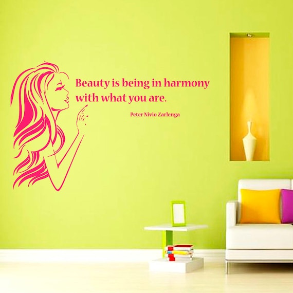 Girl Wall Decals Wall Quotes Beauty Salon By Decalmyhappyshop 4556