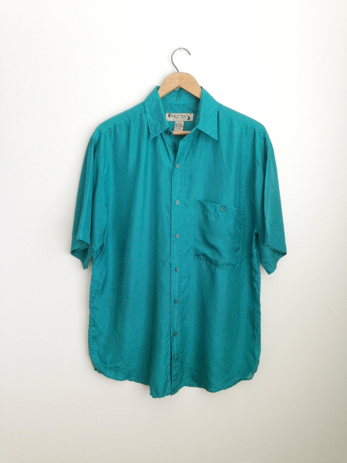 vintage silk shirt / mens lightweight short by shopgoodgrace