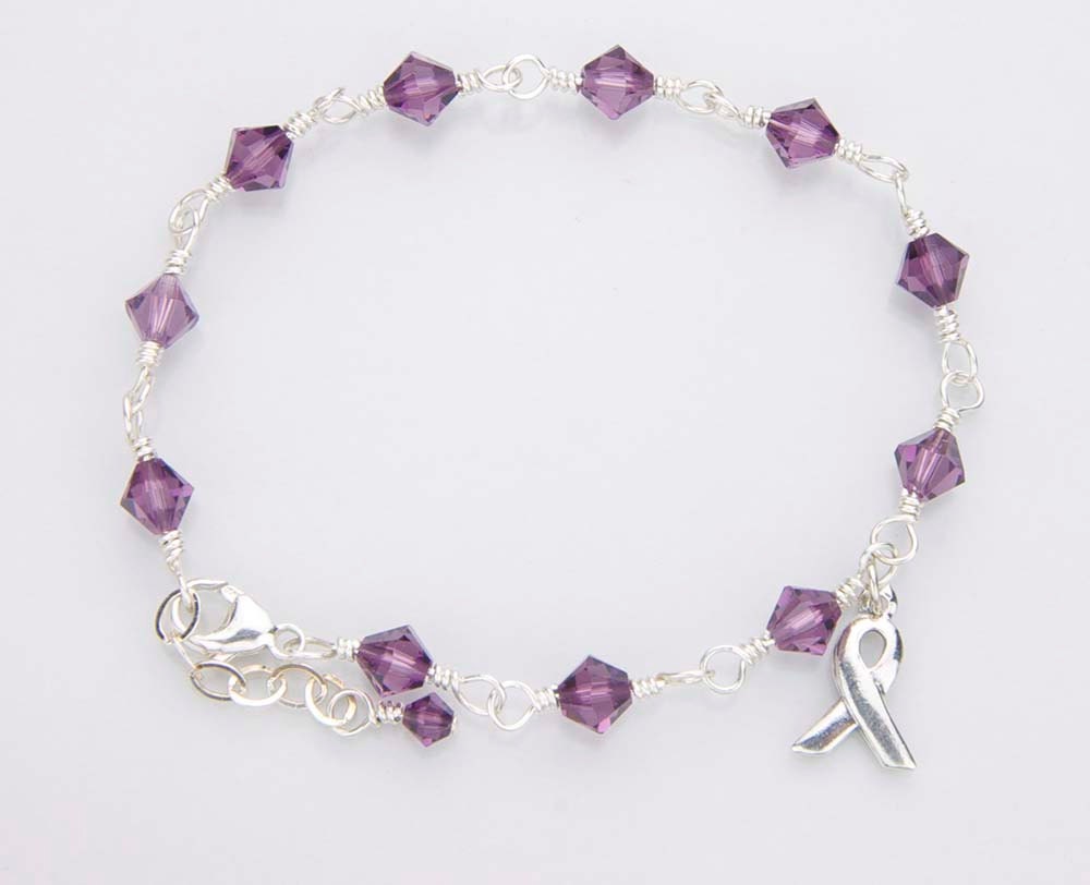 Pancreatic Cancer Awareness Bracelet Purple Bracelet by Jularee