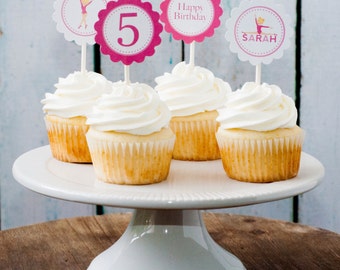 Printable Gymnastics Cupcake Toppers