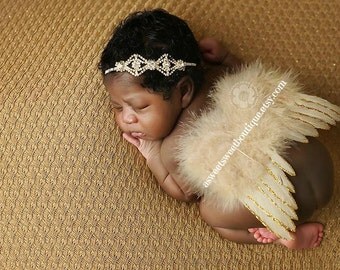 Newborn Angel Wings READY TO SHIP Sweet Heavenly Grace Wings And Headband Set Newborn Photo Prop
