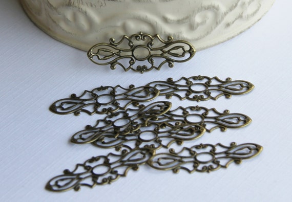 8 Filigree Metal Embellishments for by CreationsToGo on Etsy