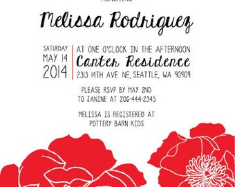 Printable Baby Shower Thank You Card by UrbanBelleDesigns on Etsy