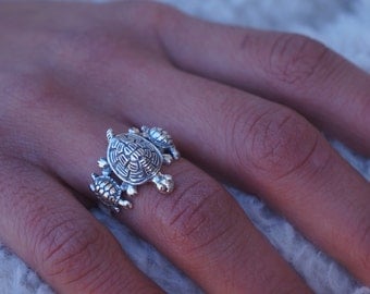 sterling silver turtle ring mother with babies moternal love jewelry family ring - Hypoallergenic Wedding Rings sterling silver turtle ring mother with babies moternal love jewelry family ring - Hypoallergenic Wedding Rings