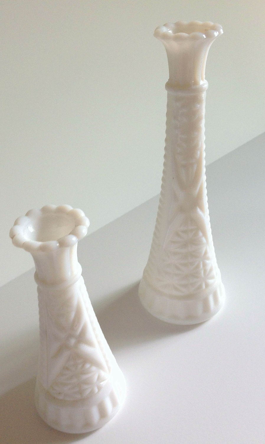 vintage milk glass vases pair shabby chic vases milk vintage milk glass vases pair shabby chic vases milk