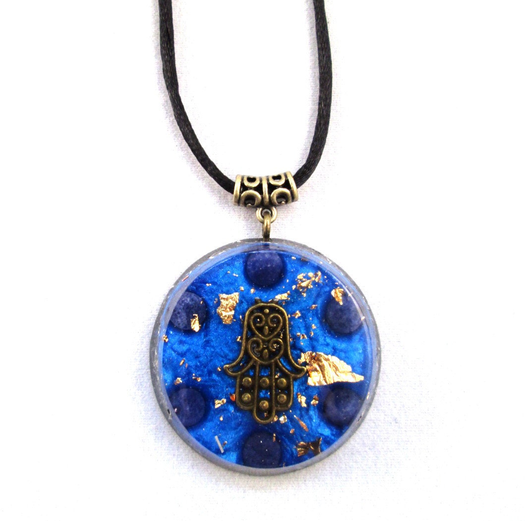 blue aventurine orgonite pendant large emf protection and blue aventurine orgonite pendant large emf protection and