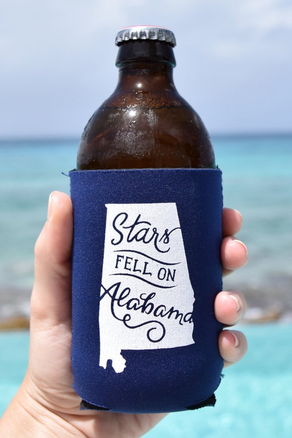 Stars Fell on Alabama Koozie in Navy