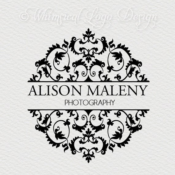 Damask Logo Design Premade Photography Logo Watermark