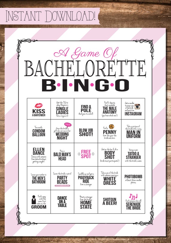 Bachelorette Party Game INSTANT DOWNLOAD by SweetBeeShoppe on Etsy