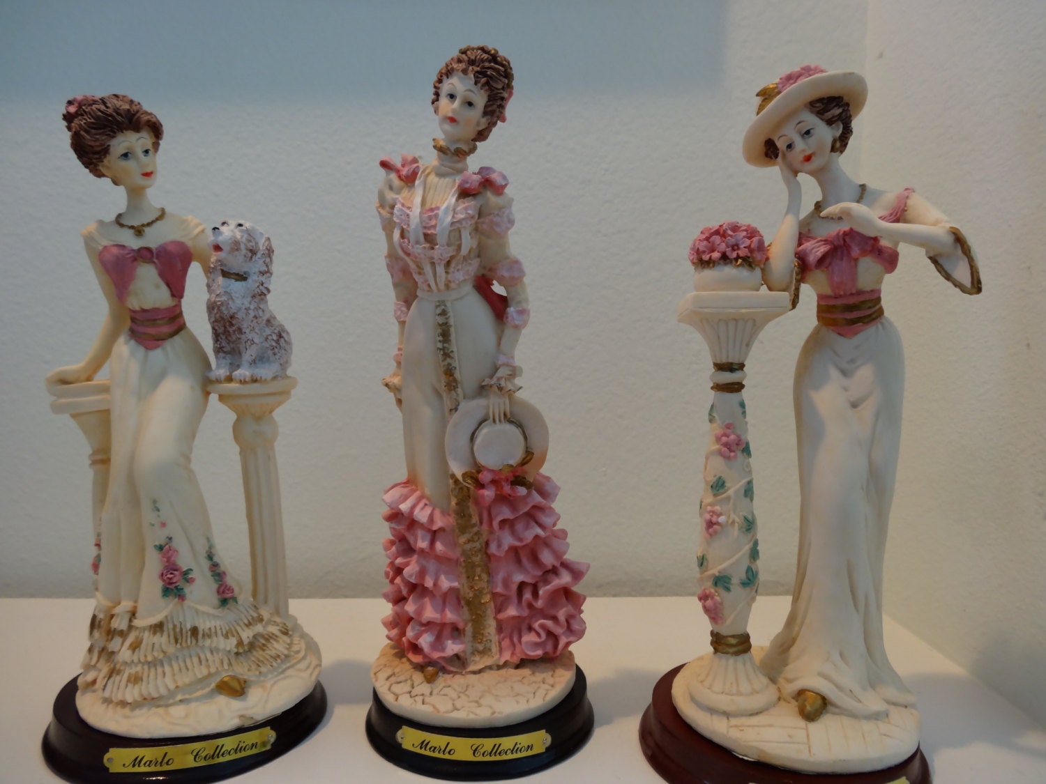 VICTORIAN FIGURINES MARLO collection hand painted set of
