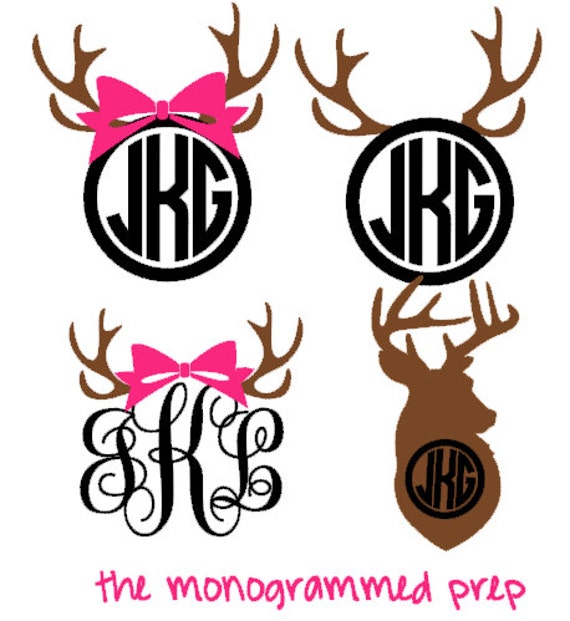 Download Deer Monogram Decal Sticker