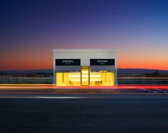 Fine Art Print of Prada Marfa, Marfa, Texas | Landscape, Desert, West, Remote, Empty, Tourist, Installment, Architecture, Color, Photograph