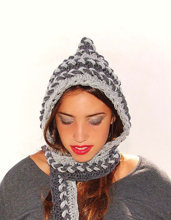 Download SALE Crochet Pixie Hat. Crochet hat hood Women's