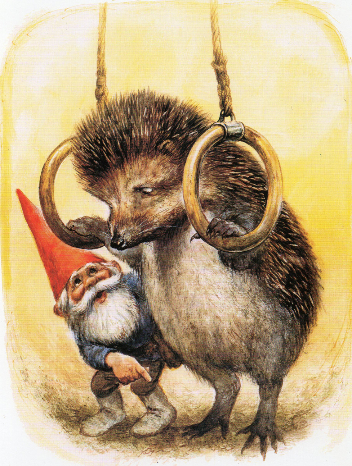 Art Print by Rien Poortvliet Gnome elf David hedgehog