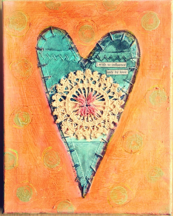 Love Influence, Original Mixed Media Collage on Canvas