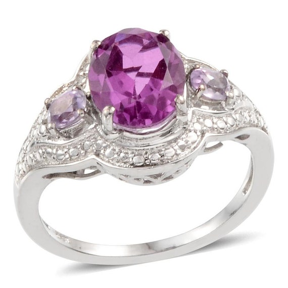 African Lilac Violet Quartz and Amethyst Ring Sale
