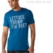 READY to SHIP - lettuce turnip the beet - royal blue heather - men's M