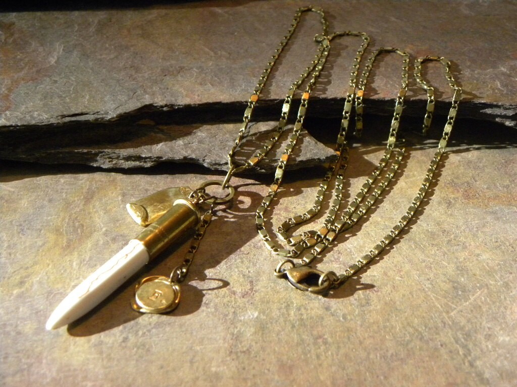 Brass Bullet casing Necklaces .22 caliber pick your chain
