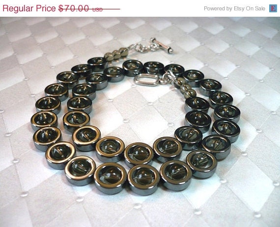 ON SALE Hematite Alaskan Black Diamond Rings and Smoky Quartz Gemstone ...