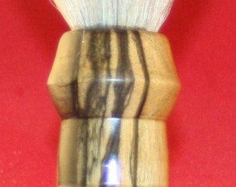 Hand turned black and white ebony shaving brush