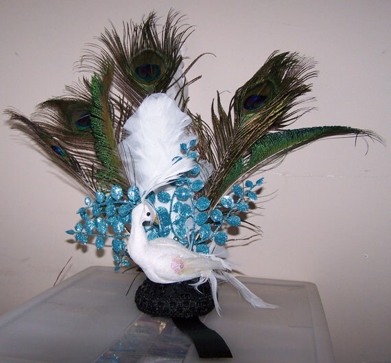 Horse Bridle Plume White Peacock