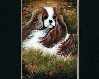 matted 5x7 Cavalier King Charles Spaniel print