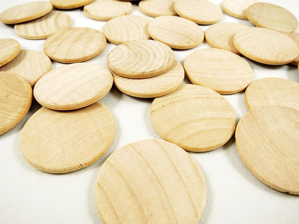 50 Wood Circles Wooden Discs 1 1/2 inch x 1/8 inch
