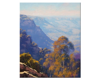 Blue Mountains Painting LANDSCAPE PAINTING Original Oil by G.Gercken Award winning Artist