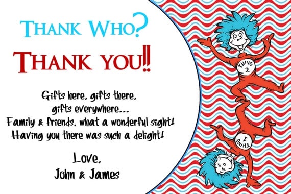 Dr. Seuss Thank You Card Thank You Birthday Cards Chalkboard Dr. Seuss Thank You Card Thank You Birthday Cards Chalkboard