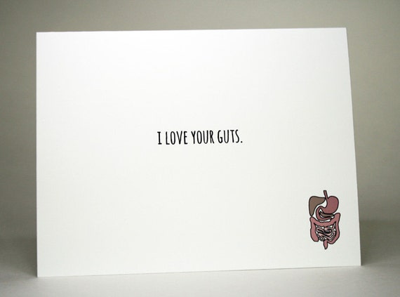 Valentine Card- Funny I Love you card- I Love Your Guts