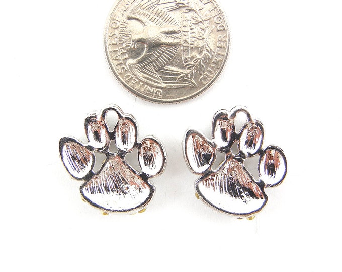 Pair of Rhinestone Encrusted Animal Paw Charms