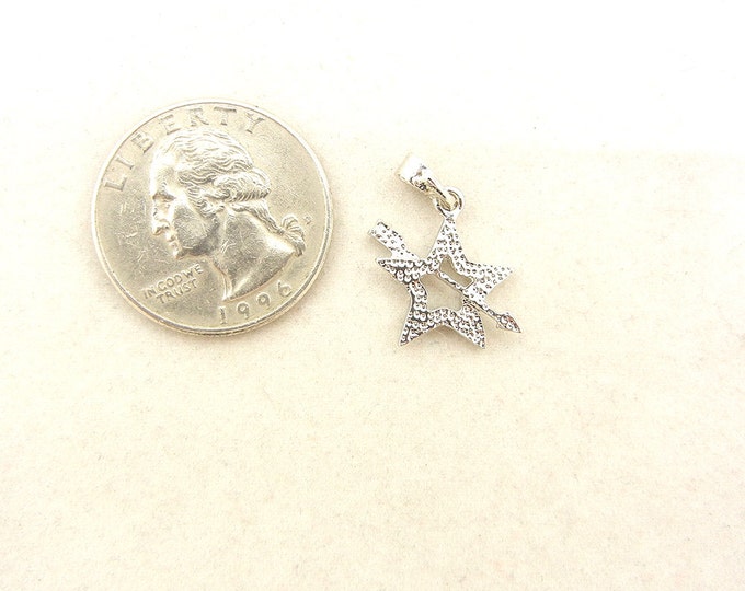 Small Silver-tone Star with Arrow Pendant