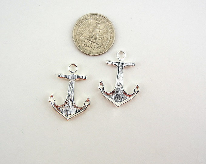 Silver-tone Multi Colored Anchor Charms