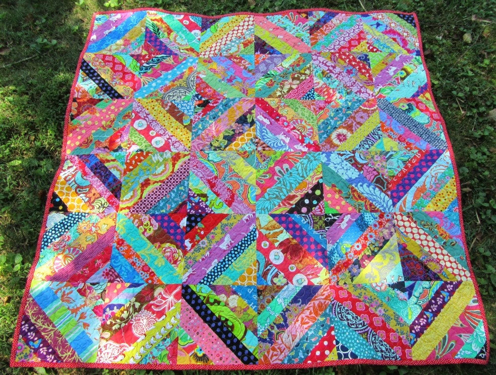 Wild Child Scrappy String Quilt Baby Girl by SouthernBelleDesigns