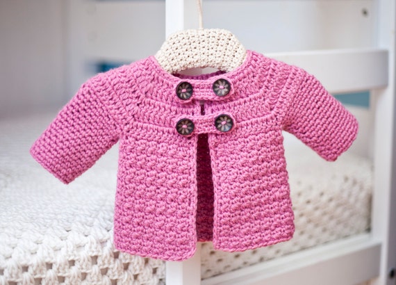 Instant download - Crochet PATTERN (pdf file) - Buttoned Jacket