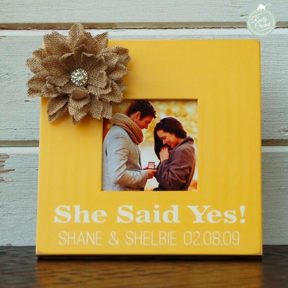 Personalized engagement picture frame personalized by RustyCricket