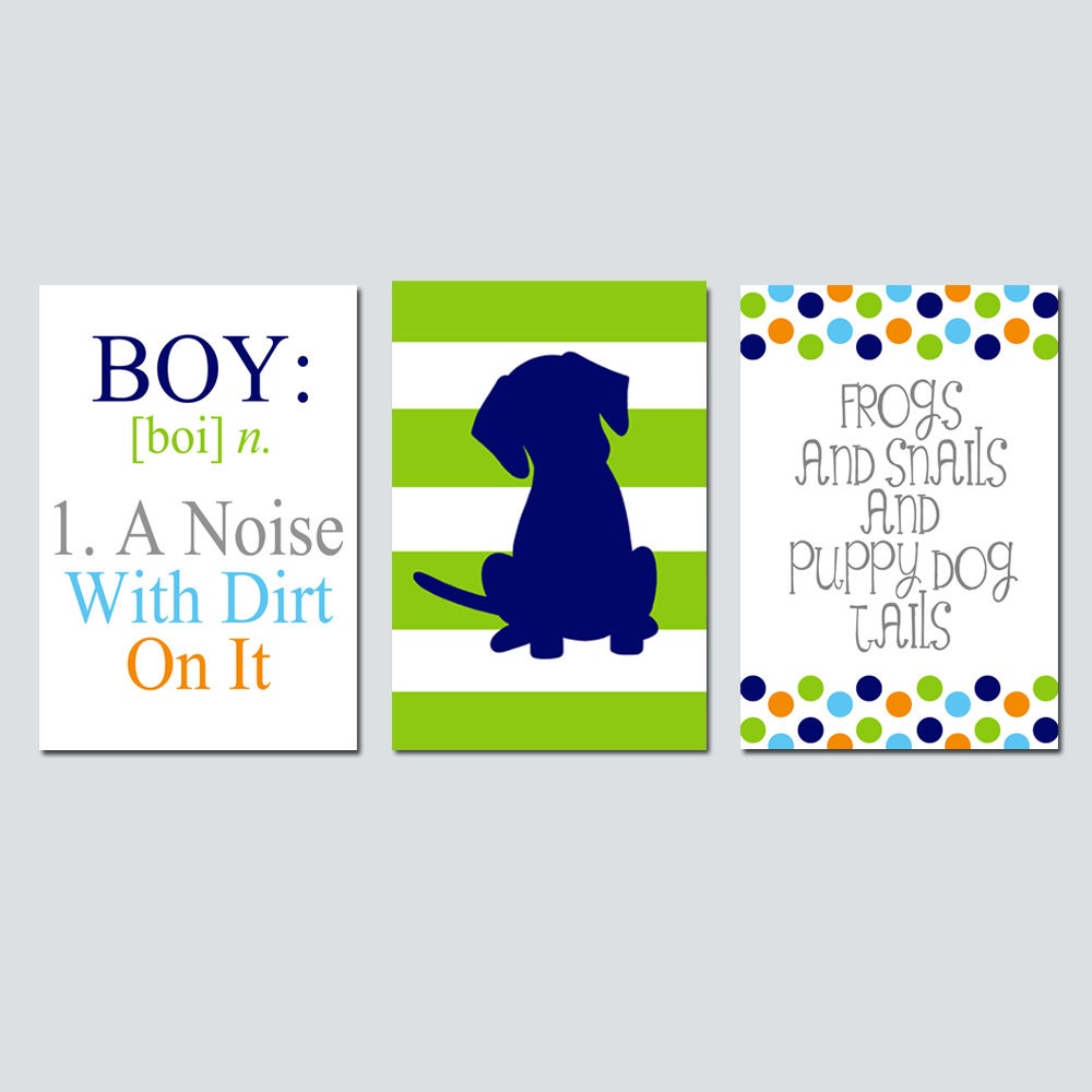 Boy Nursery Art Trio Kids Wall Art Boy Definition A Noise