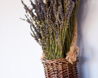 Hanging Dried Lavender Basket, Mother's Day gift, dried lavender arrangement, dried lavender wreath, lavender basket