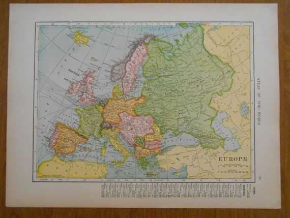 Old Europe 1907 Antique vintage Map Old maps make beautiful
